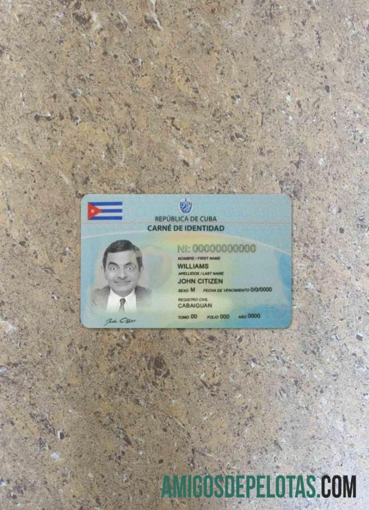 Cuba ID olhar de foto frente exemplo